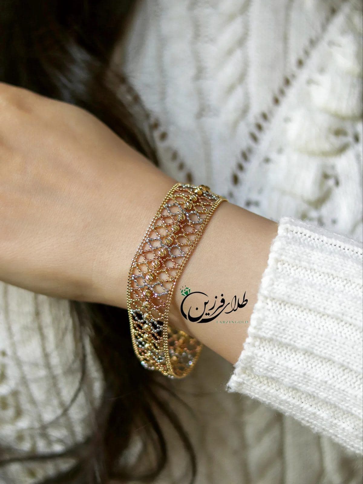 دستبند طلا حصیری