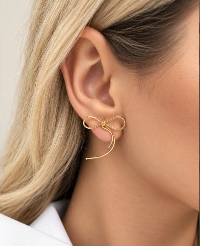گوشواره طلای 18 عیار پاپیونی